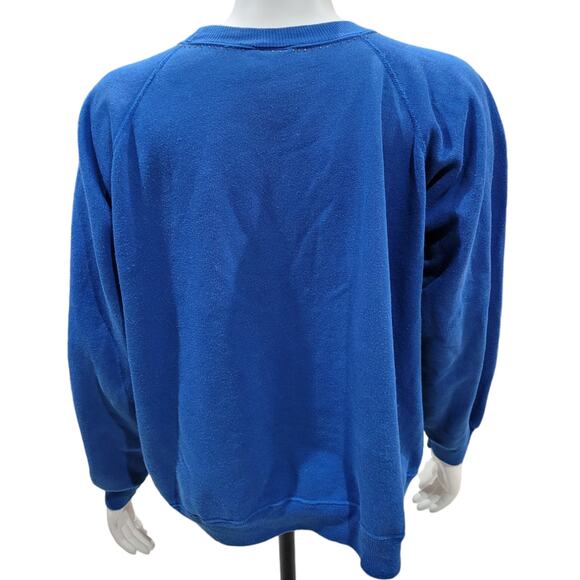 Hanes Her Way Blue Sequin Ugly Sweater Sz XL Holiday Kitschy Leaves Snowflakes - Picture 5 of 10